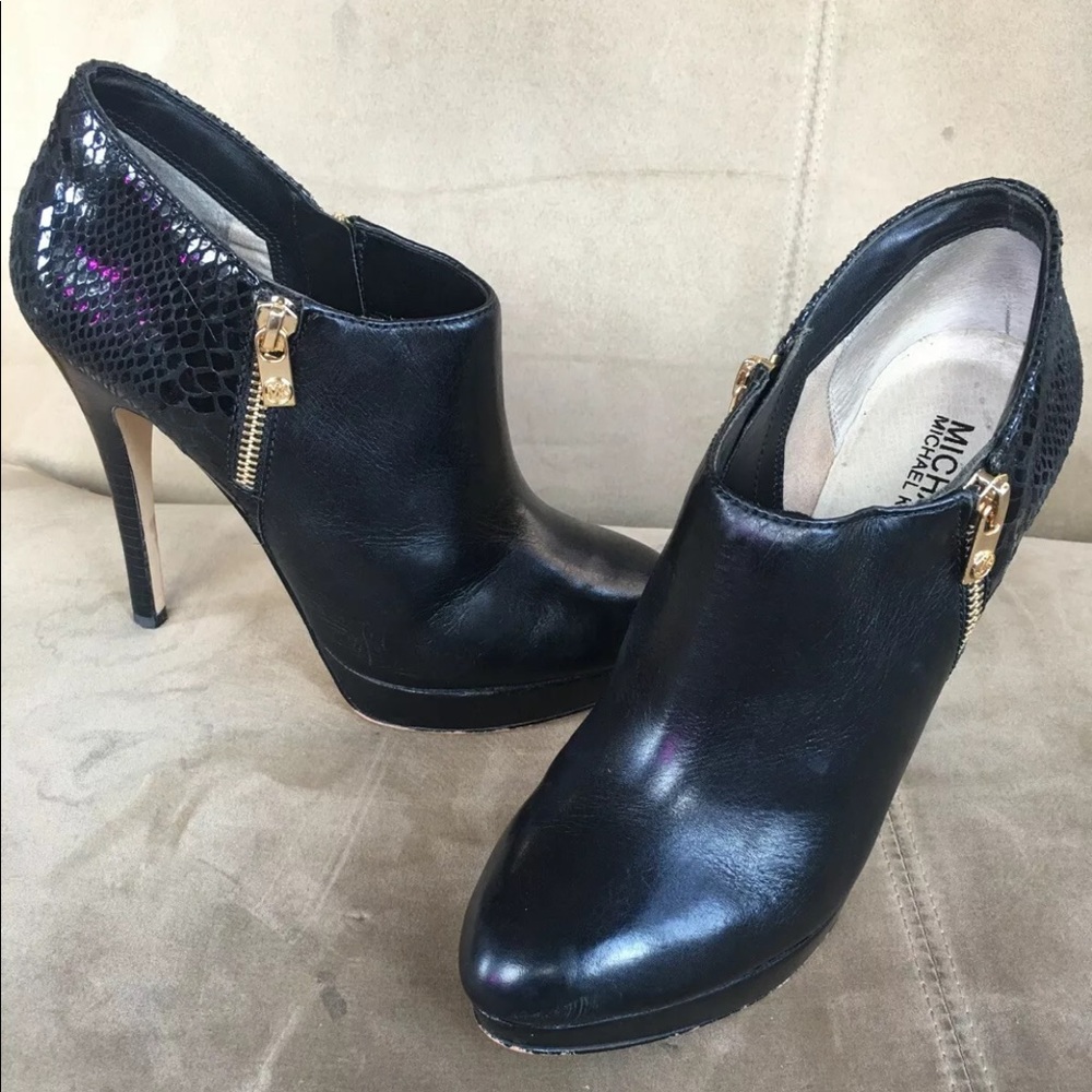 Michael Kors York Python-Embossed Booties